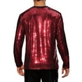 thumbnail image 3 of INSPIRE CHIC Sparkly Sequin T-Shirt for Men's Round Neck Long Sleeve Disco Party Metallic Tee, 3 of 4