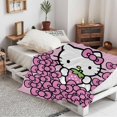 Throw Blanket for Girls 50x60 Hello Kitty Flannel Bedding Blankets for