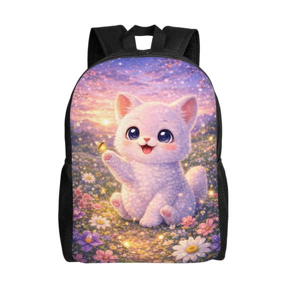 Kitten Cat Backpack Full Front Print Travel Laptop Bag for Men and Women