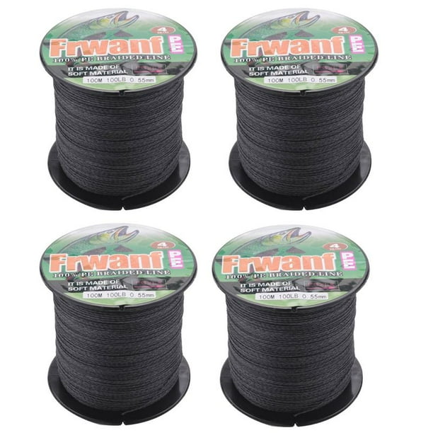 4X 4 Hebra 100M Línea de Pesca Trenzada de Pe 4 Hebra Super Fuerte Hilo de Multifilamento para Carpa de Pesca 100Lb