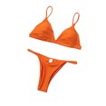 thumbnail image 2 of KYAIGUO Womens Two Piece Swimsuit Solid Color Bikini Set 2PCS Triangle Bathing Suits Beach Halter Swimwear for Women, 2 of 11