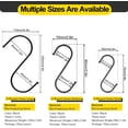 thumbnail image 2 of Small S-Hooks (20 Pieces), Multi-Function Metal Hooks for Kitchen Bathroom Bedroom Office Garden (Black) (Small), 2 of 5