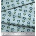 thumbnail image 2 of Soimoi Velvet Fabric Leaves & Floral Block Printed Fabric 1 Yard 58 Inch Wide, 2 of 3