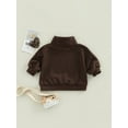 thumbnail image 4 of Qmyliery Toddler Kids Unisex Casual Tops, Solid Color Long Sleeve Turtleneck Sweatshirt Tops,6 Months-4 Years, 4 of 8