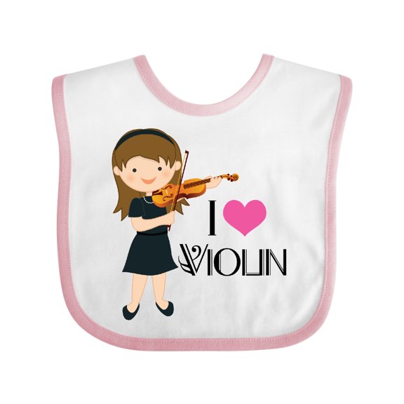 Inktastic Girls I Heart Violin Girls Baby Bib