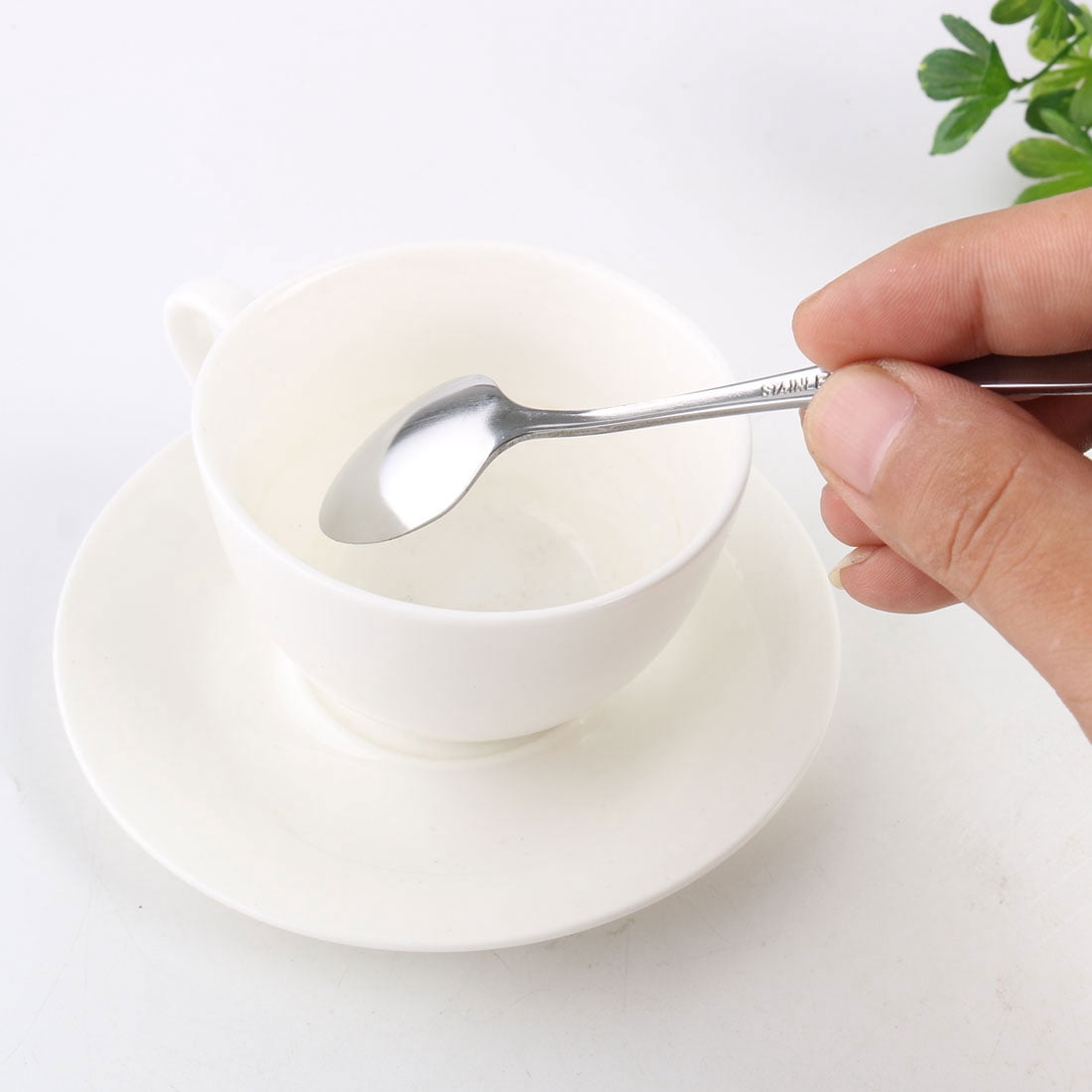 Home Kitchen Stainless Steel Coffee Tea Spoon Silver Tone 12cm 8pcs