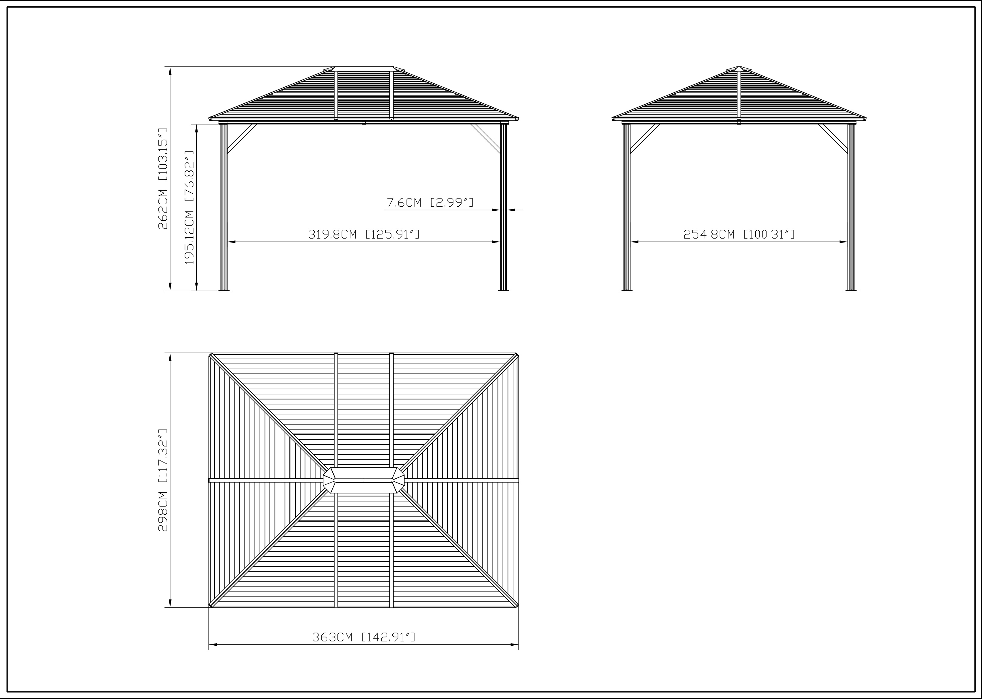 Outsunny 10' x 12' Hardtop Gazebo with Curtains and Netting, Permanent Pavilion Metal Single Roof Gazebo Canopy with Aluminum Frame and Hooks, for Garden, Patio, Backyard, Coffee Brown