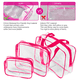 thumbnail image 5 of Juego de bolsas de maquillaje cosmético de 3 uds., PVC transparente impermeable con asa de cremallera, bolsa de equipaje de viaje portátil Xemadio 2035583-2, 5 of 8