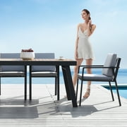 HIGOLD 3801 Nofi Patio Dining Chair with Cushion Set of 2, Outdoor Aluminum Furniture for Garden Living