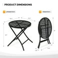 thumbnail image 2 of Qiushi Round Metal Steel Coffee Table with Flower Cutouts, Black-1 Piece, 2 of 9