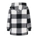 thumbnail image 4 of ICHUANYI Clearance Women's Fashion Keep Warm Casual Hooded Plaid Zip Pocket Jacket Top Blouse Coat(Black, S) ICHUANYI WER2023081206638, 4 of 5
