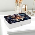 thumbnail image 6 of Wolf Portable PU Leather Earring Holder Storage Box Display Case with Removable Compartment, 6 of 6