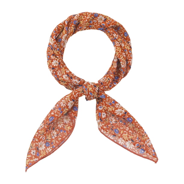 Bufandas de gasa para mujer - 27.6 X27.6 - Pañuelo cuadrado con estampado floral Pañuelo para el cuello Pañuelo para el cuello rojo 70x70cm/27.6x27.6 inches(LxW)