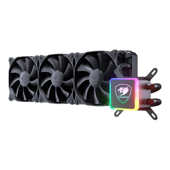 COUGAR AQUA 360 - Système de Refroidissement Liquide par Processeur - Taille du Radiateur : 360 mm - (pour : LGA775, LGA1156, AM2, AM2+, LGA1366, AM3, LGA1155, AM3+, LGA2011, FM1, FM2, LGA1150, AM4, LGA2066, LGA1200) - 120 mm