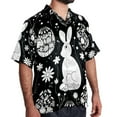 thumbnail image 2 of Easter Men's Hawaiian Short Sleeve Printed Button Down Poplin Casual Summer Beach Shirt, Unisex, 2 of 6