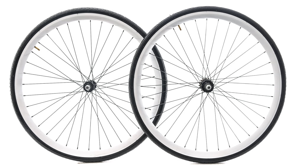 700c Aluminum Alloy Single Speed Freewheel Bike Wheelset + Tires / Tubes NEW