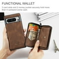 thumbnail image 2 of TECH CIRCLE Detachable Zipper Wallet Case for Google Pixel 9 Pro XL,Removable Magnetic Card Pocket Bag 2 in 1 Shockproof Rubber Kickstand Cover for Google Pixel 9 Pro XL 6.8" 2024,Brown, 2 of 7