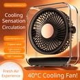thumbnail image 4 of USB Rechargeable Transparent Desktop Mini Fan,multi angle adjustable wind direction,low mute steady airflow,safety dense grille table cooler circulate air for workstation bedroom dorm daily cooling, 4 of 8