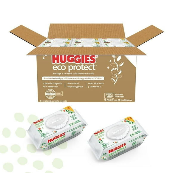 Toallitas Húmedas Huggies Eco Protect Tela Suave