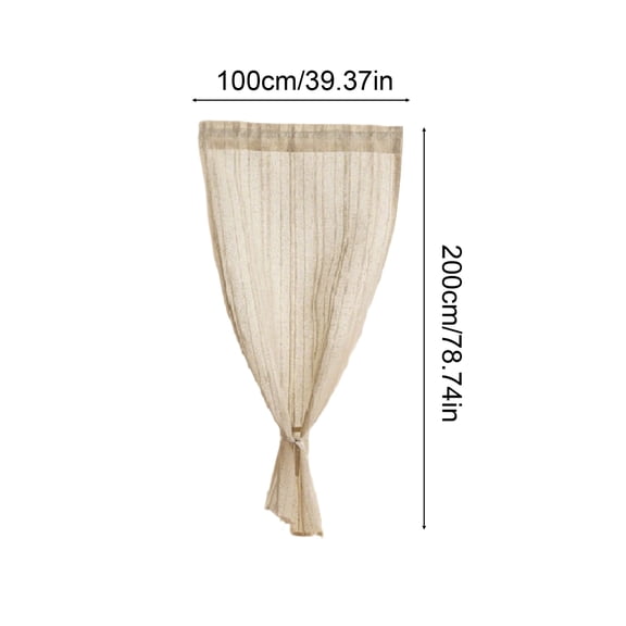 YYUZH Bohemian Sheer Curtain with Tassels Striped Semi-Sheer Light Filtering Rod Pocket Farmhouse Window Drape for Living Room Bedroom Kitchen Sunroom Boho Rustic Coastal Decor