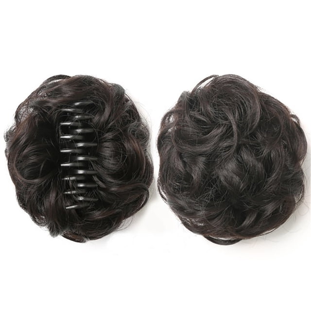 1Pcs Chignon Bouclé en Faux Cheveux, Pince à Griffes, Pièce de Faux Cheveux, Chignon Synthétique pour Femmes