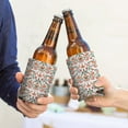 thumbnail image 2 of Can Cooler Sleeves 2 Pack Cool Neoprene Insulated Bottle Jackets Flower Floral Beer Can Coolies for Kitchen Christmas Halloween (3.9In X4.9 In), 2 of 3