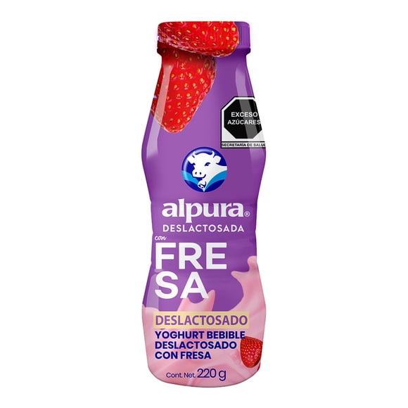 Yoghurt bebible Alpura deslactosado con fresa 220 g
