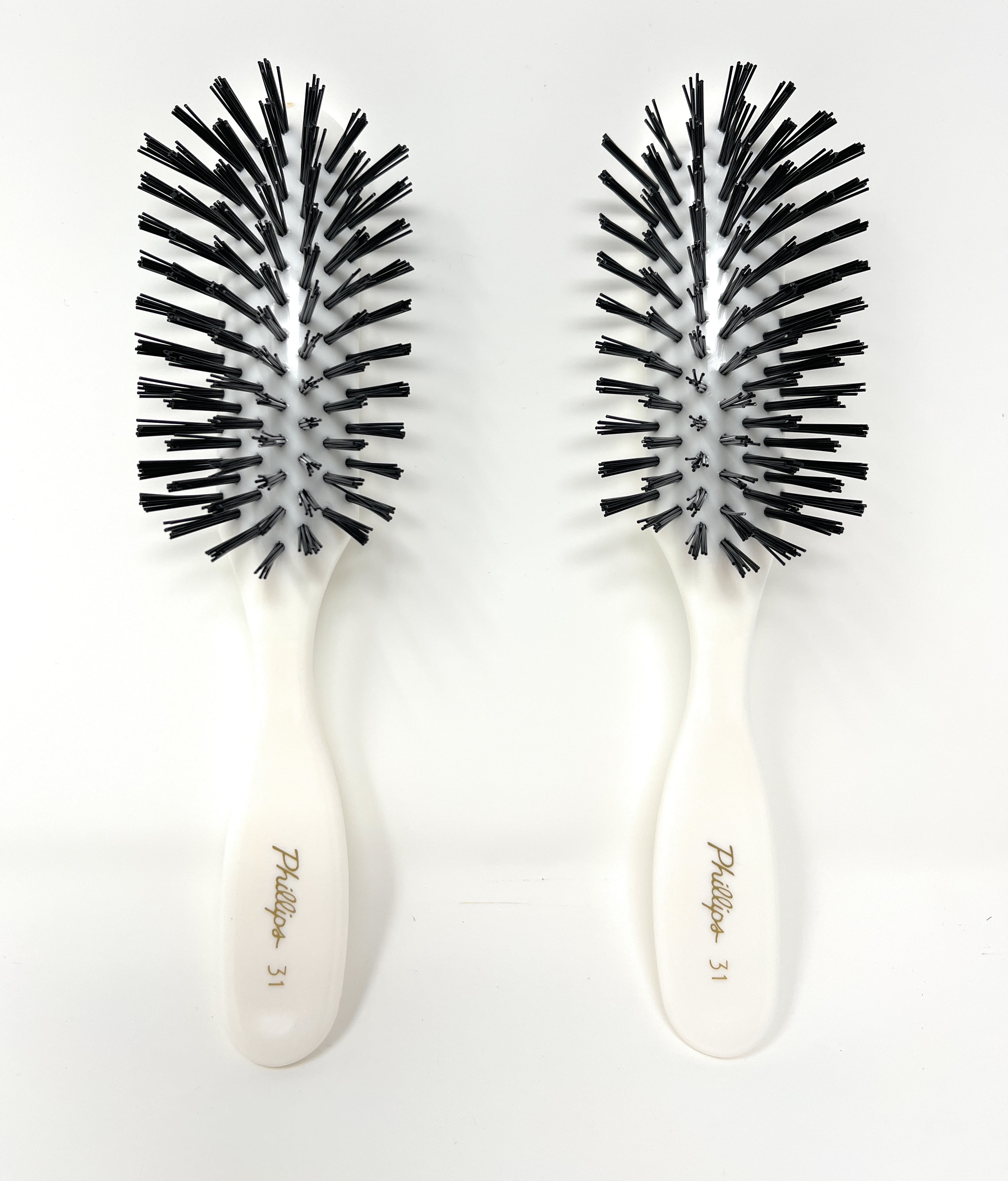 Phillips Brush 31 Nylon Bristles Hair Brush 7 Row Style Brush Teasing  Detangling Salon White 2 Pcs. - Walmart.com