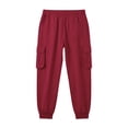 thumbnail image 4 of Jalioing Mens Cargo Sweatpants Solid Color Drawstring Elastic Waist Cuffed Joggers with Pocket Casual Outdoor Sport Pants, 4 of 7