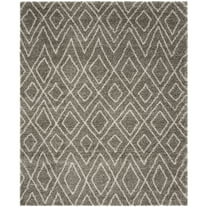 SAFAVIEH Hudson Augustine Geometric Shag Area Rug, Grey/Ivory, 6' x 9'