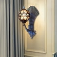 thumbnail image 2 of Miumaeov Rustic Wall Light Industrial Mid Century Peacock Wall Sconce Lamp Wall Mount Lighting Fixture with Glass Shade, 2 of 10