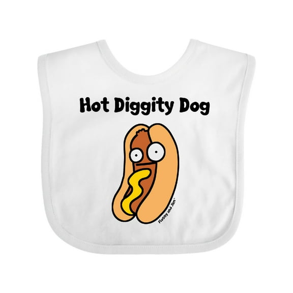 Inktastic Hotdog Hot Diggity Dawg Boys or Girls Baby Bib