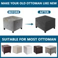 thumbnail image 6 of Eurhowing Square Ottoman Covers, Non-Slip Stretchable Jacquard Ottoman Slipcover, Pet Hair Resistant Furniture Protector for Folding Storage Stool, Dark Gray, L, 6 of 7