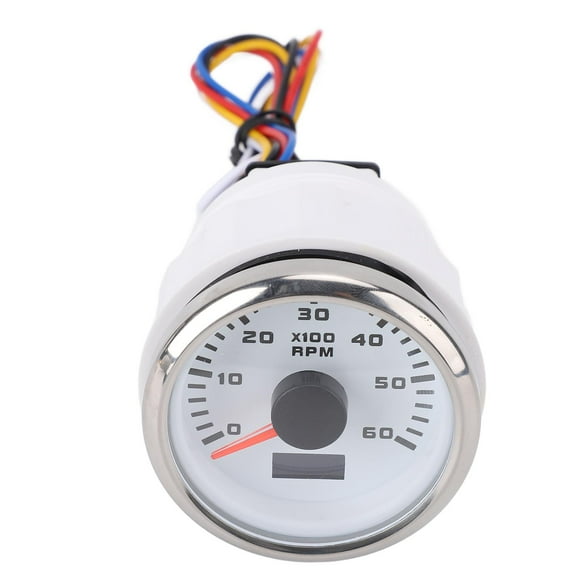 2In 52mm Tachometer, 6000RPM 7 Color Backlight Car Tachometer Tacho Gauge Revolution Meter, Universal Tachometer Gauge for Gasoline Engine, for Boat Marine Car Auto