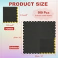 thumbnail image 2 of Uxcell 100 Pcs Servilletas de cóctel con borde ondulado y foil dorado, servilletas de papel desechables de 5 x 5 pulgadas para decoración de mesa de fiesta de compromiso, boda y aniversario, negro, 2 of 7
