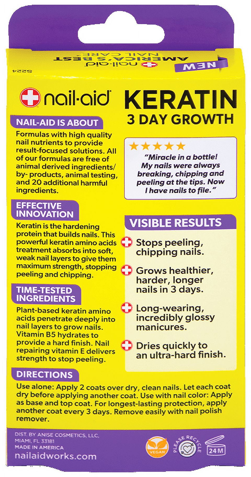 NailAid 3 Day Growth Keratin Amino Acids Formula, 0.55 Fl O