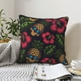 thumbnail image 2 of DouZhe Velvet Decorative Throw Pillow Covers Set of 2, Soft Square Cushion Cover with Invisible Zipper Hawaiian Pineapple Skull Printing, 16"x16", 2 of 7