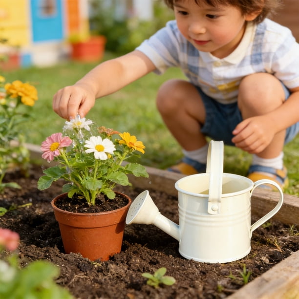 CaiYueKe Mini Watering Can Small Metal Tin Indoor Outdoor Plant Sprinkler Creative Household Gardening Pot Watering Tool for Potted Plants Herbs Flowers Vegetables