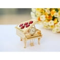 thumbnail image 3 of Matashi Vintage Piano Desk Clock for Shelf Desktop Tabletop Clock with a Luxury Gift Box - Gift for Musician New Year Valentines Day Christmas Birthday Anniversary Mother's Day (24 K Gold Plated), 3 of 4