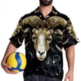 thumbnail image 4 of Aries Constellation Men's Short Sleeve Beach Shirts, Casual Printed Button Down Poplin Shirt Summer., 4 of 6