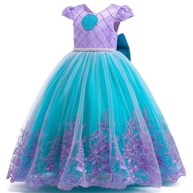 Disfraz de princesa sirena PURFEEL para niñas de 5 a 6 años