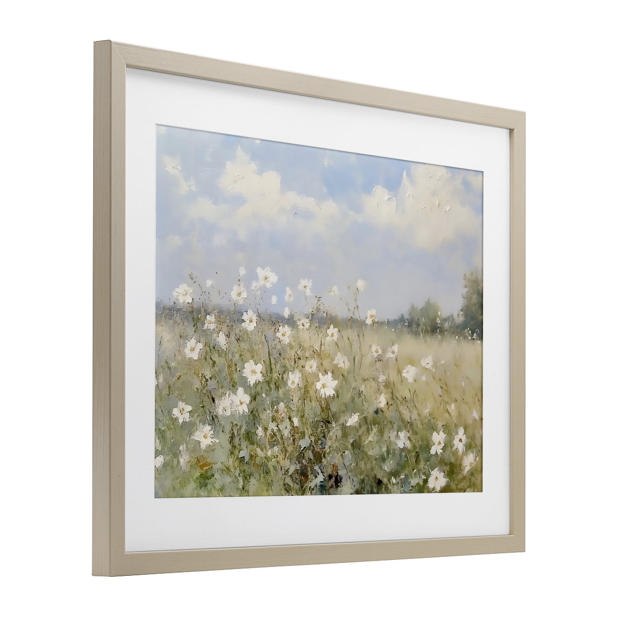 Stupell Industries Neutral Wildflower Field in Bloom Birch Framed Print Under Glass, design by LSR Design Studio