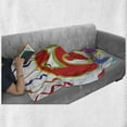 thumbnail image 6 of 60th Birthday Soft Flannel Fleece Throw Blanket, Party Swirls with the Baloons Ribbons and Green Orange 60 Number, Cozy Plush for Indoor and Outdoor Use, 50" x 70", Multicolor, by Ambesonne, 6 of 6
