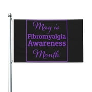Fibromyalgia Awareness Garden Flags 3 x 5 Foot Polyester Flag Double Sided Banner with Metal Grommets for Yard Home Decoration Patriotic Sports Events Parades