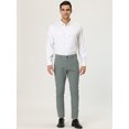 thumbnail image 3 of Lars Amadeus Pantalones de vestir a cuadros para hombre Pantalones formales ajustados a cuadros clásicos gris M, 3 of 6