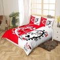 thumbnail image 2 of Yibo Red Black White Creative Valentine Day Duvet Cover - Premium Polyester Duvet Cover with Zipper Closure, 3 Piece Set, Includes 1 Duvet Cover and 2 Pillow Cases, No Comforter, 2 of 6