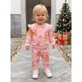 thumbnail image 5 of Cjfdfy Toddler Baby Girl Christmas Outfits Gingerbread Man Print Long Sleeve Ruffle Sweatshirt And Pants Infant Cute My Christmas Fall Winter Outfit 0-3Y, 5 of 9
