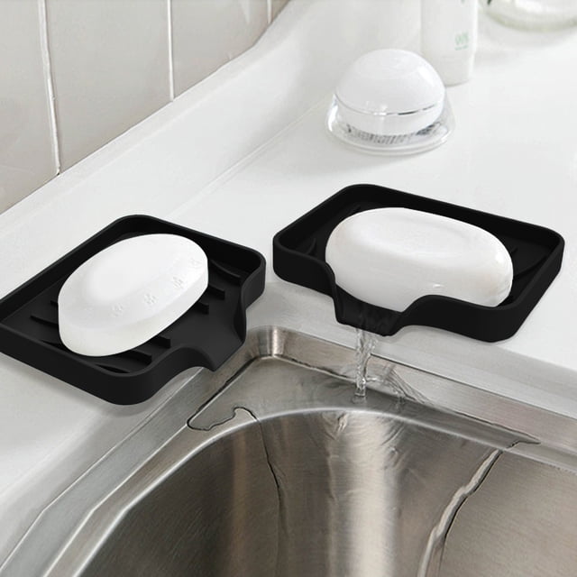 2PCS Silicone Soap Bathroom Drain Rack Soap Household Drain Kitchen Racks And Shelves 33in Dish Rack for Countertop Dish Drainer Drying Rack for Roll up Camp Kitchen with