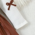 thumbnail image 6 of XAOFW Girls Set Cool Two Piece Bow Knit Long Sleeve Round Neck Ribbed Solid Color Top Skirt Fashion Toddler Fall Stylish Leisure Cute Holiday Vacation Outfits, 6 of 8