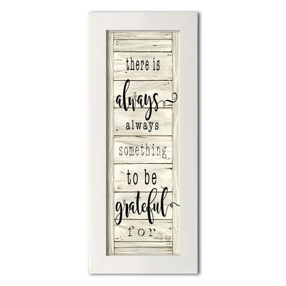 Gango Home Decor Country-Rustic Be Grateful by Cindy Jacobs (Ready to Hang); One 6x18in White Framed Print